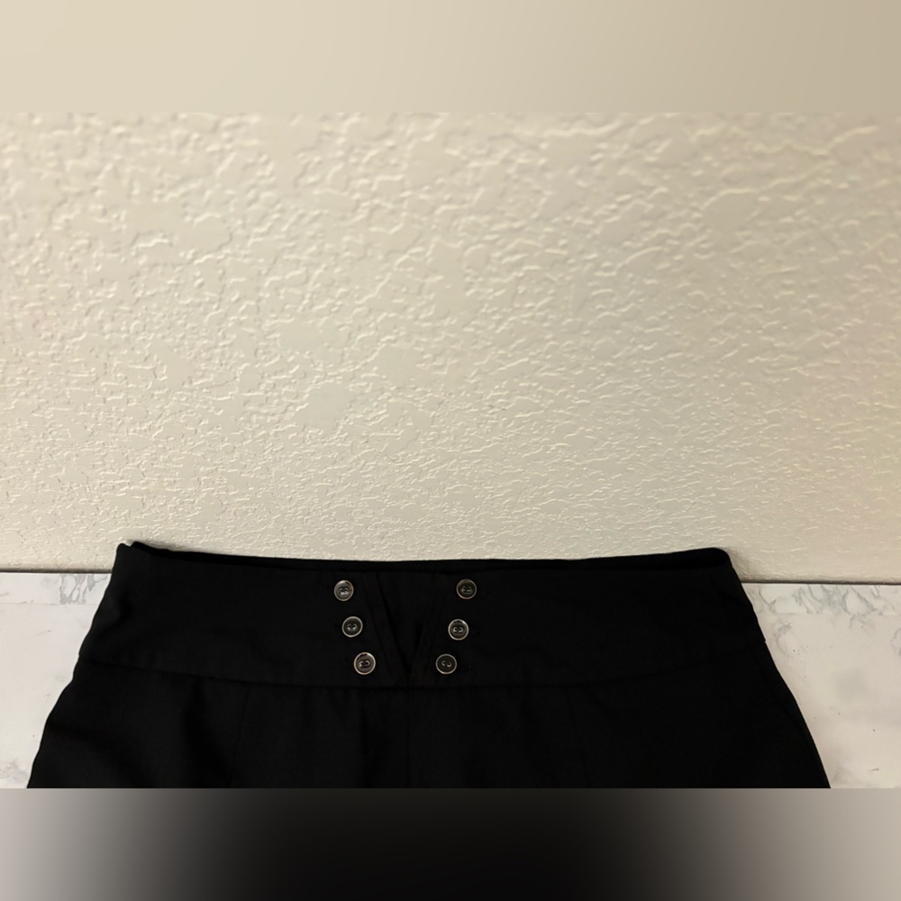 White House Black Market Women’s Sz 10 Black Skirt Slit Zipper Lined Button - Picture 4 of 7
